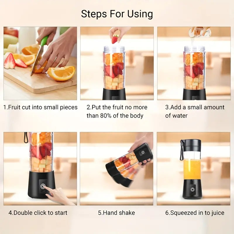 Electric Mini Portable Juicer Blender USB Recahrgeable